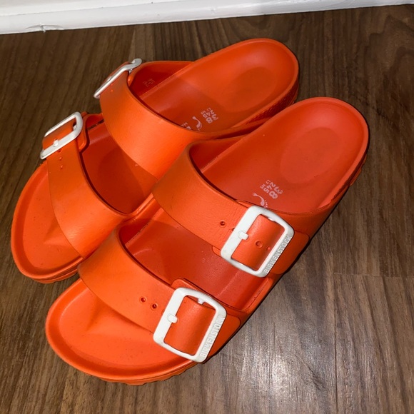 orange rubber birkenstocks
